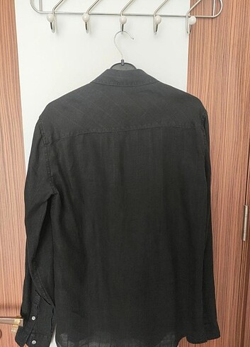 Mavi Keten gömlek - Görsel 3