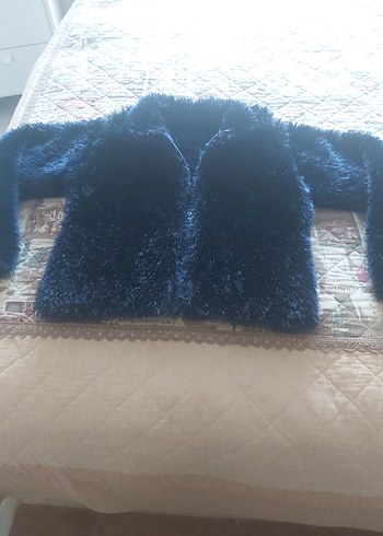 Kadın Lacivert el örgüsü mont - Görsel 7