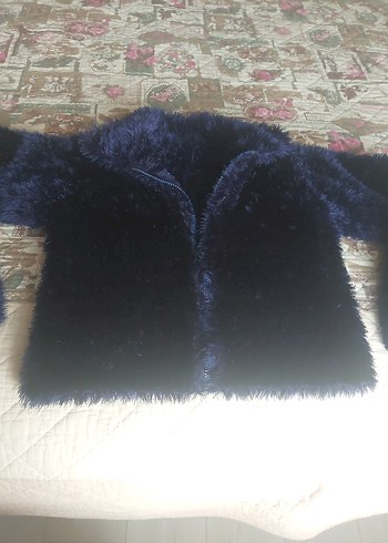 Kadın Lacivert el örgüsü mont - Görsel 6