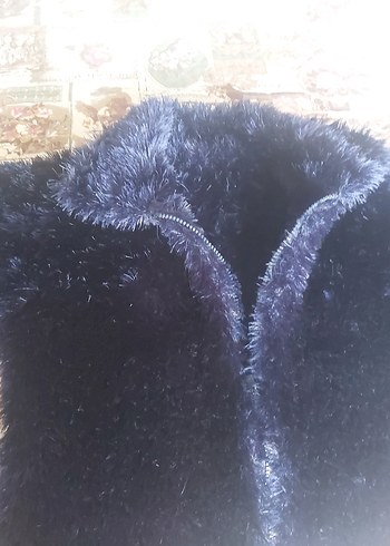 Kadın Lacivert el örgüsü mont - Görsel 5