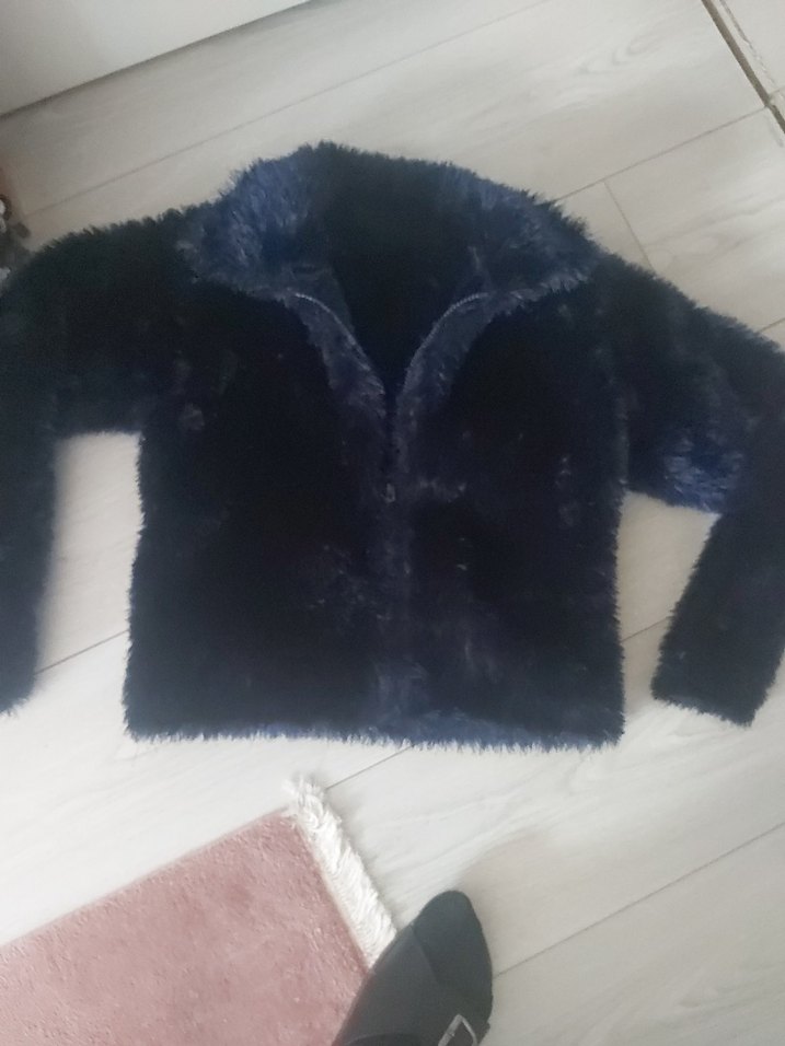 Kadın Lacivert el örgüsü mont - Görsel 3