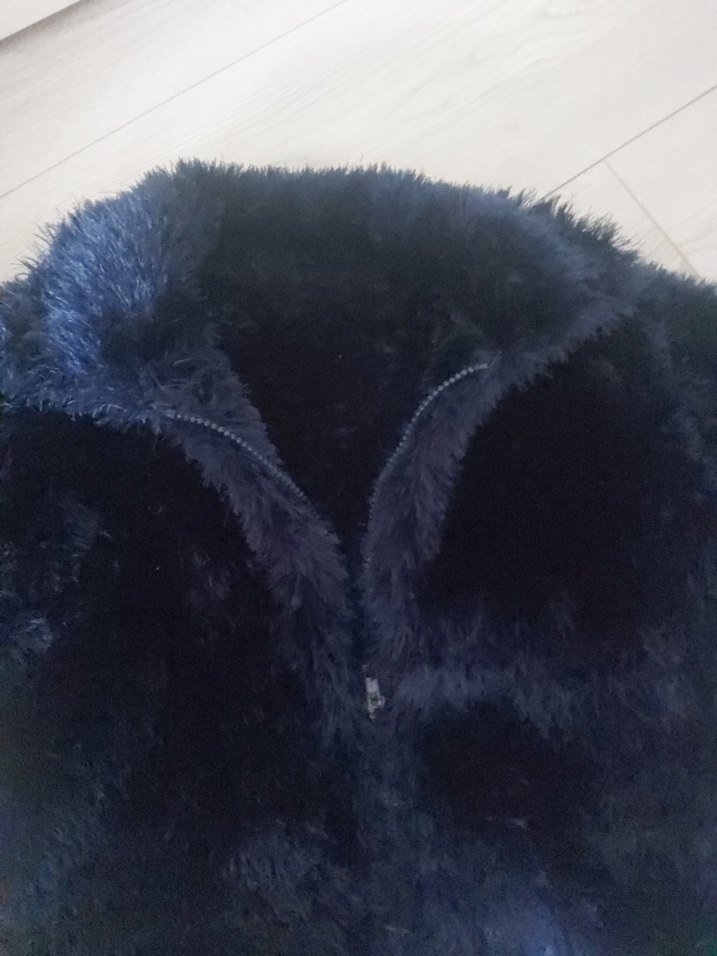 Kadın Lacivert el örgüsü mont - Görsel 2