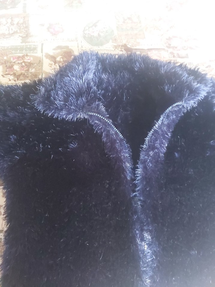 Kadın Lacivert el örgüsü mont - Görsel 5