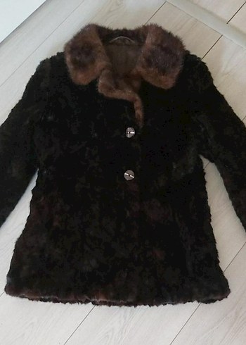 Kahverengi Vintage Kadın sahte kürk - Görsel 6