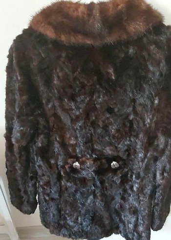 Kahverengi Vintage Kadın sahte kürk - Görsel 5