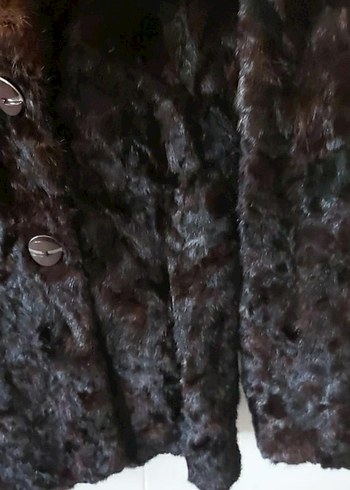 Kahverengi Vintage Kadın sahte kürk - Görsel 3