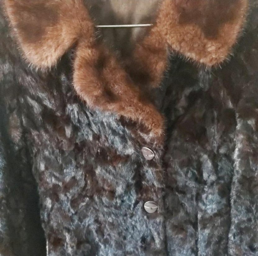 Kahverengi Vintage Kadın sahte kürk - Görsel 4