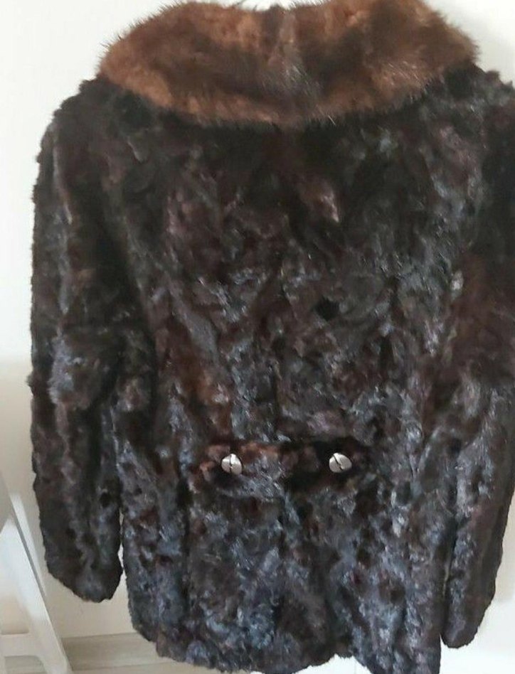 Kahverengi Vintage Kadın sahte kürk - Görsel 5