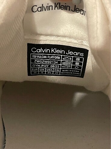 39 Beden beyaz Renk Calvin Klein beyaz platform ayakkabı