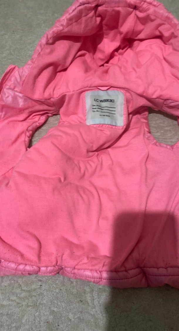 Kız Çocuk Pembe Fermuarlı Kapüşonlu Yelek - Görsel 3