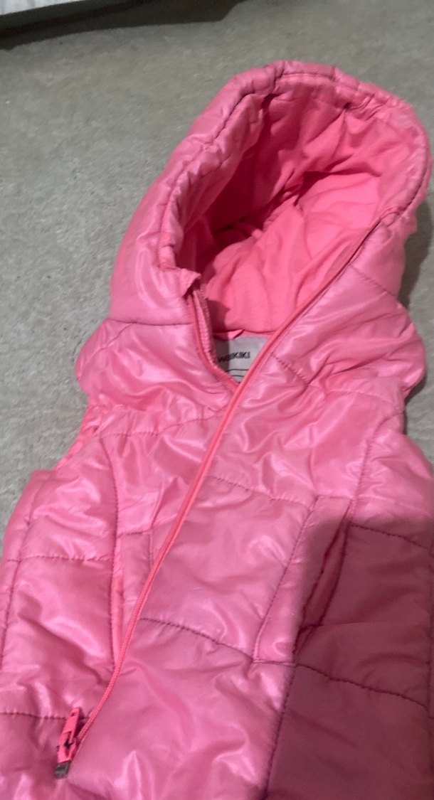 Kız Çocuk Pembe Fermuarlı Kapüşonlu Yelek - Görsel 4