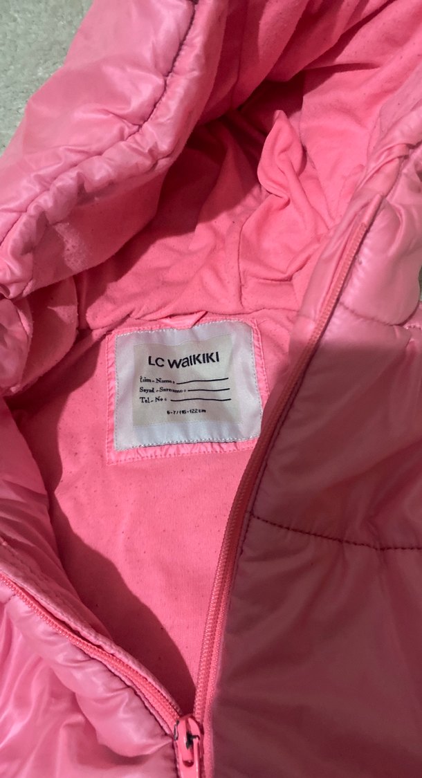 Kız Çocuk Pembe Fermuarlı Kapüşonlu Yelek - Görsel 2