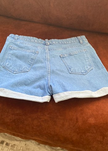 Düğmeli Mavi Kadın Mini Kot Şort - Görsel 2