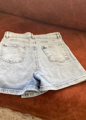 Rahat Kesim Mavi Mini Kot Şort etek - Görsel 4