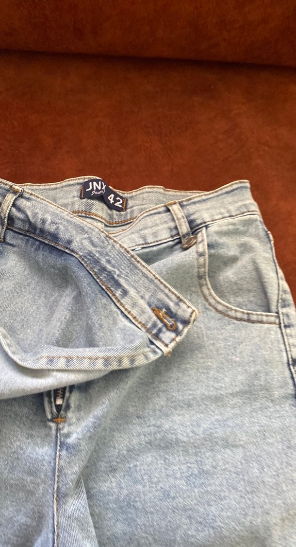 Rahat Kesim Mavi Mini Kot Şort etek - Görsel 5