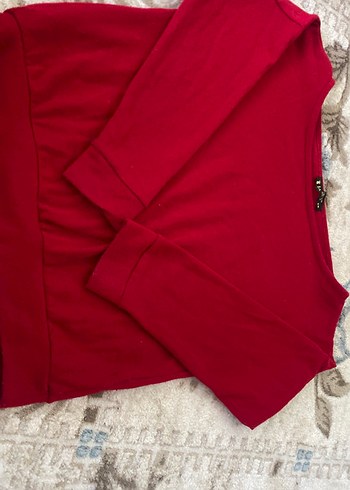 Kırmızı Kadın Sweatshirt - Görsel 3