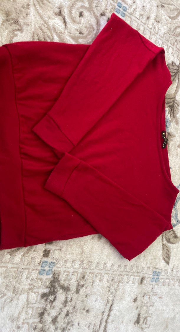 Kırmızı Kadın Sweatshirt - Görsel 3