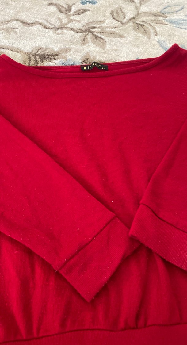 Kırmızı Kadın Sweatshirt - Görsel 2