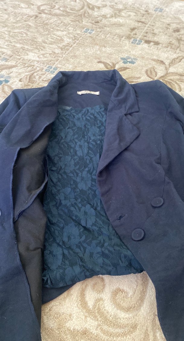 Kadın Lacivert Blazer kruvaze - Görsel 3