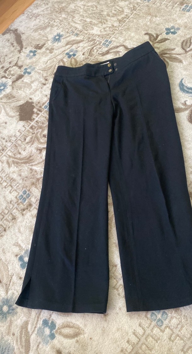 Düğmeli siyah Kadın Pantolon - Görsel 2