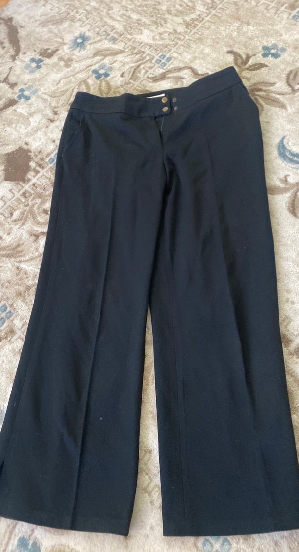 Düğmeli siyah Kadın Pantolon - Görsel 3