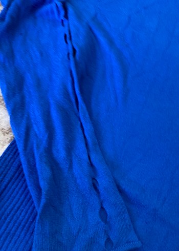 Mavi boğazlı Kadın Triko Kazak - Görsel 3