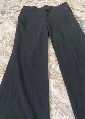 Siyah Kadın Bol Kesim Kumaş Pantolon - Görsel 3