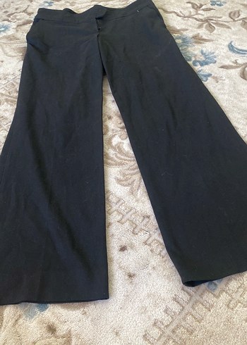 Siyah Kadın Bol Kesim Kumaş Pantolon - Görsel 4