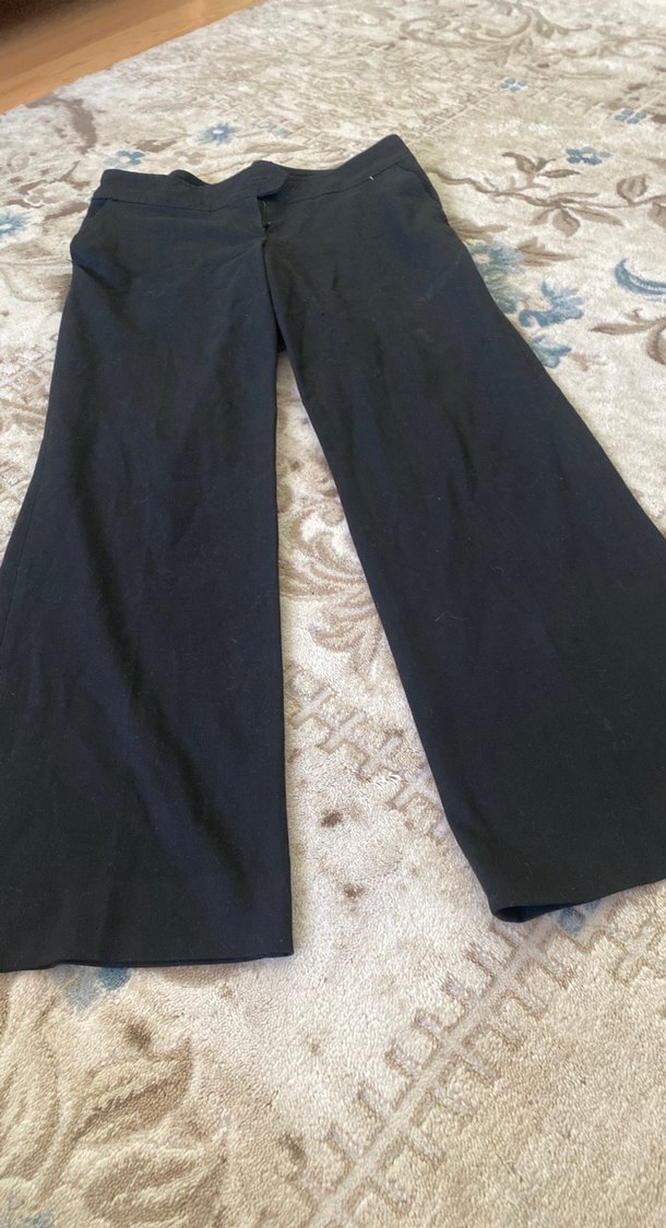 Siyah Kadın Bol Kesim Kumaş Pantolon - Görsel 4