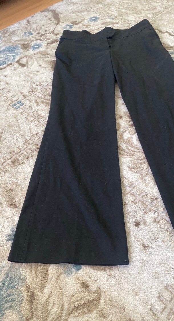 Siyah Kadın Bol Kesim Kumaş Pantolon - Görsel 5