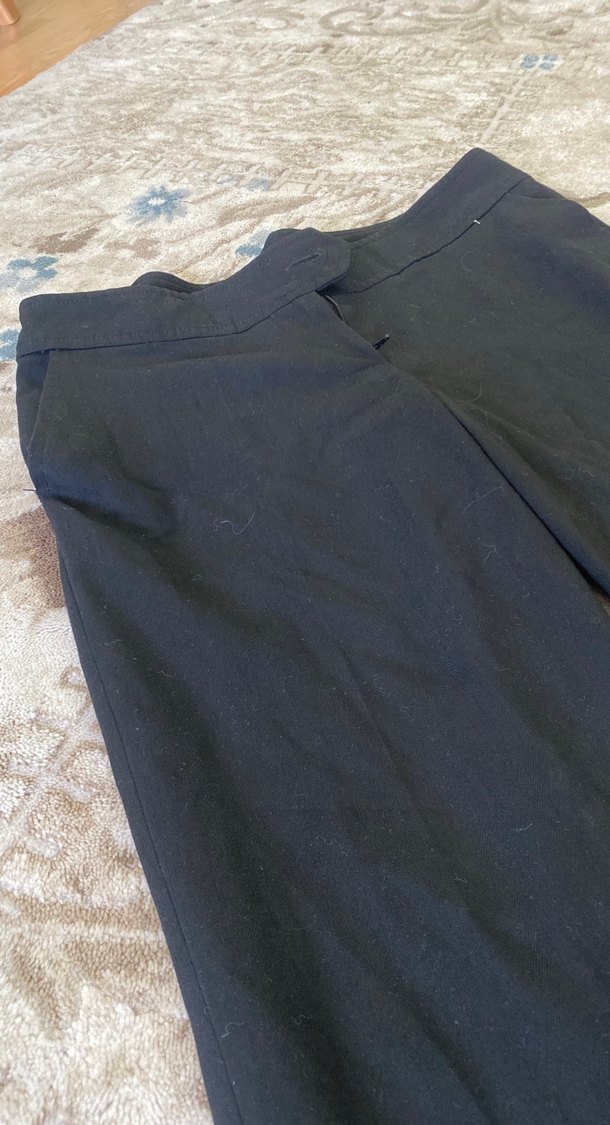 Siyah Kadın Bol Kesim Kumaş Pantolon - Görsel 2