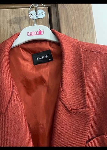 Kadın Kırmızı Düğmeli Blazer Ceket - Görsel 2
