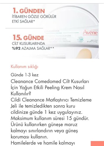 Avene Cleanance Comedomed Peeling Krem - Görsel 8