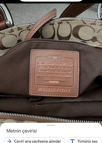 Coach Deri el yapımı Çanta - Görsel 16