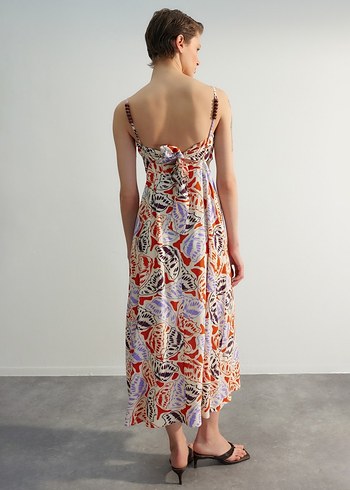Çok Renkli Uzun Askılı Elbise - Görsel 2
