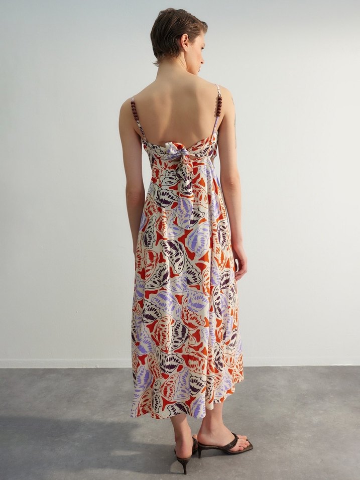 Çok Renkli Uzun Askılı Elbise - Görsel 2