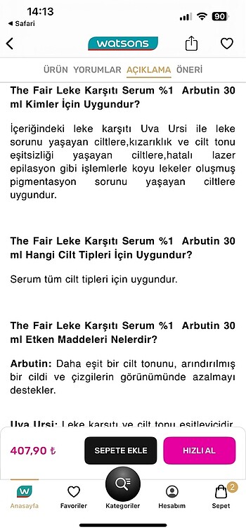 Beden Renk The fair arbutin