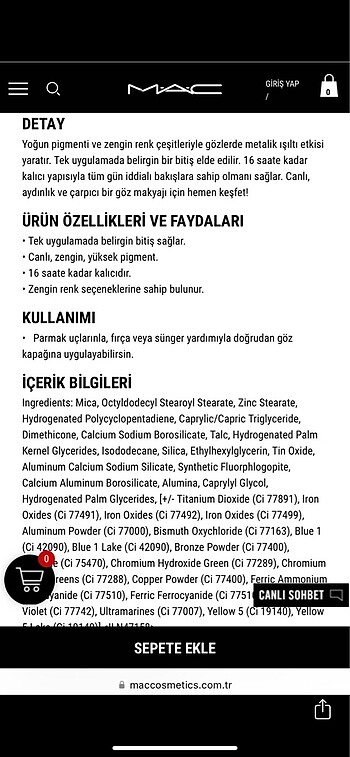 Beden Renk Mac Dazzleshadow Extreme Göz Farı