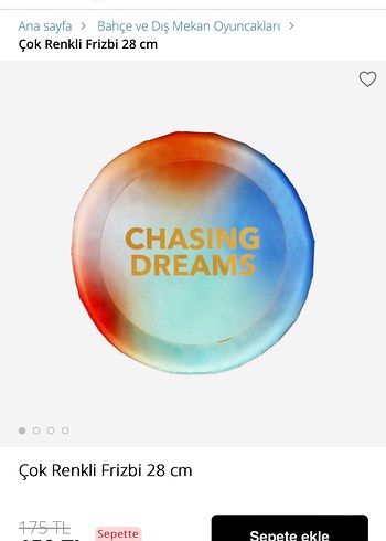Çok Renkli 28 cm Frizbi Chasing Dreams