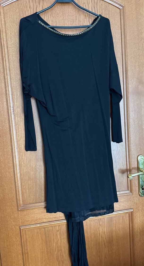 Uzun Kollu Siyah şık elbise #mango - Görsel 2