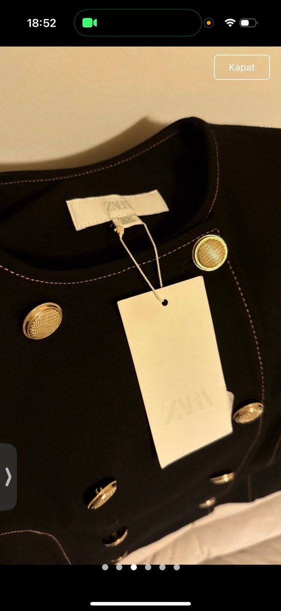 Kız Çocuk Siyah Süet Düğmeli Ceket - Görsel 3