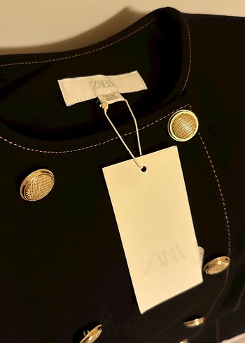 Düğmeli Siyah Süet Mini Kadın Ceket - Görsel 3