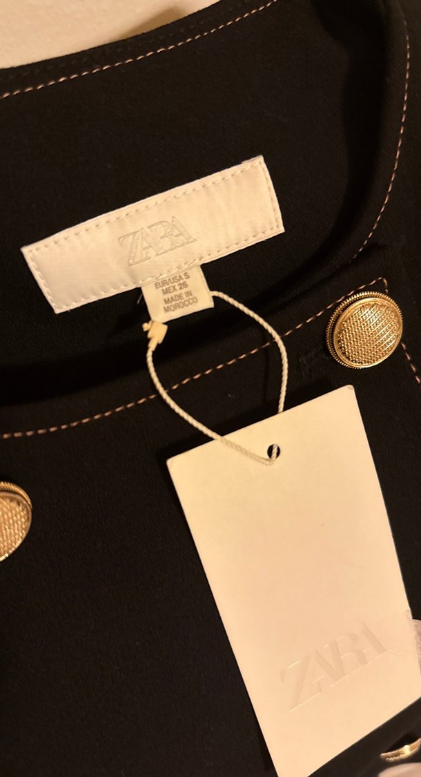 Düğmeli Siyah Süet Mini Kadın Ceket - Görsel 4