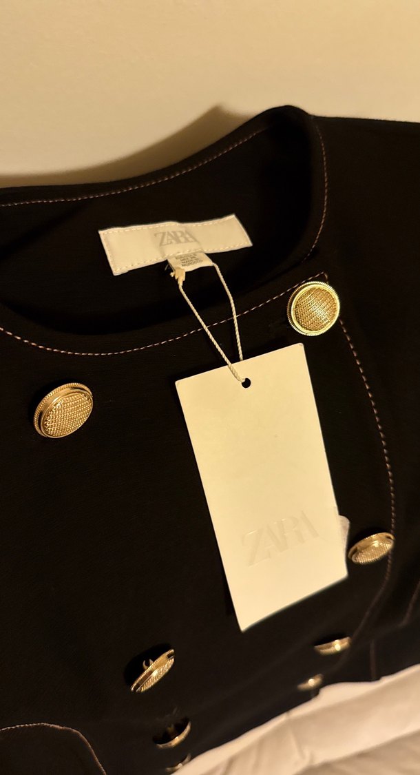 Düğmeli Siyah Süet Mini Kadın Ceket - Görsel 3