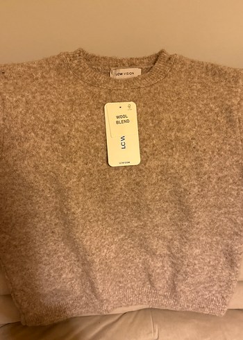 Kadın Kahverengi Kısa Kollu Yün Kazak - Görsel 2