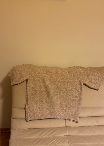 Kadın Kahverengi Kısa Kollu Yün Kazak - Görsel 5