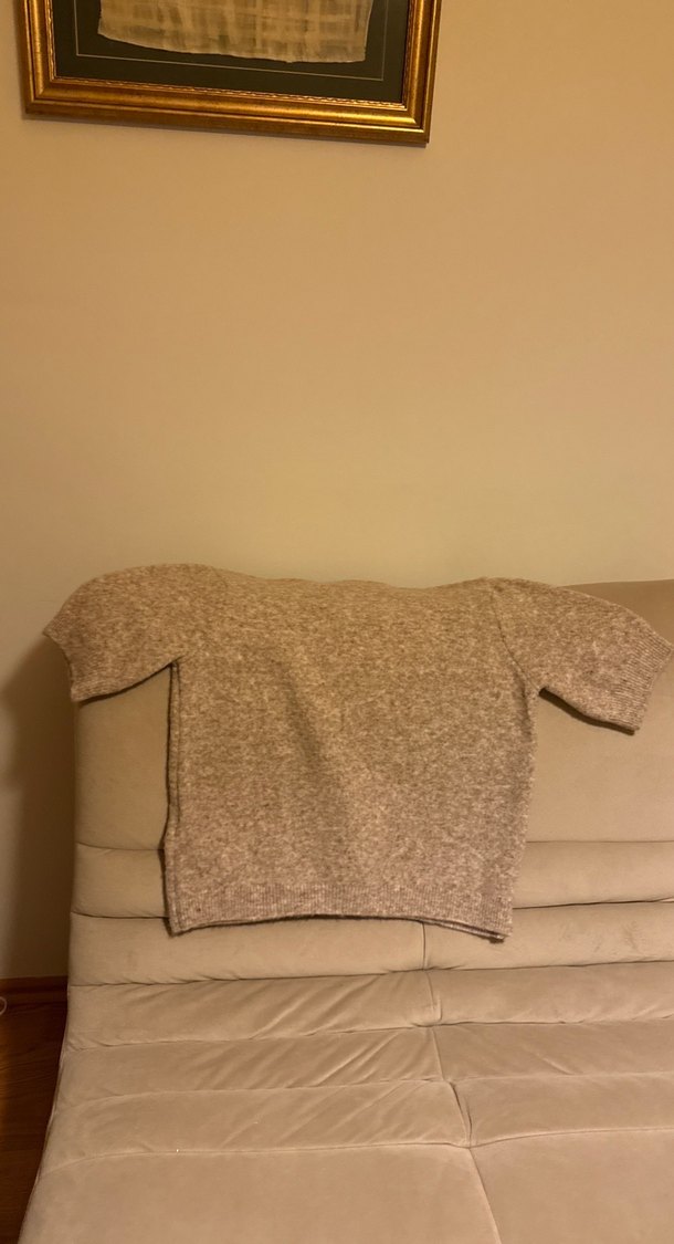 Kadın Kahverengi Kısa Kollu Yün Kazak - Görsel 5