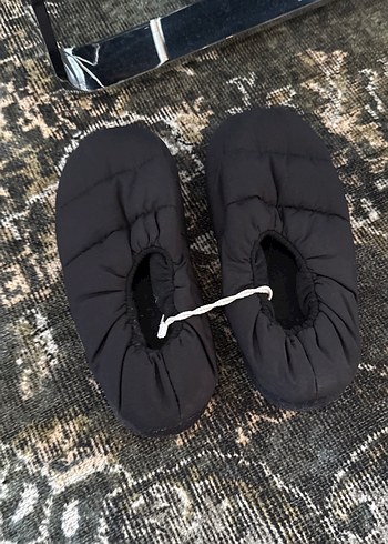 Erkek Siyah Sıcak Terlikler Velcro - Görsel 2