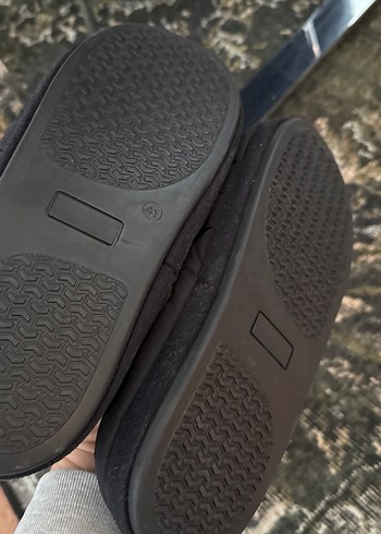 Erkek Siyah Sıcak Terlikler Velcro - Görsel 3