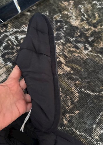 Erkek Siyah Sıcak Terlikler Velcro - Görsel 4